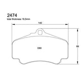 Pagid U-2474 RS29 Yellow Racing Brake Pads